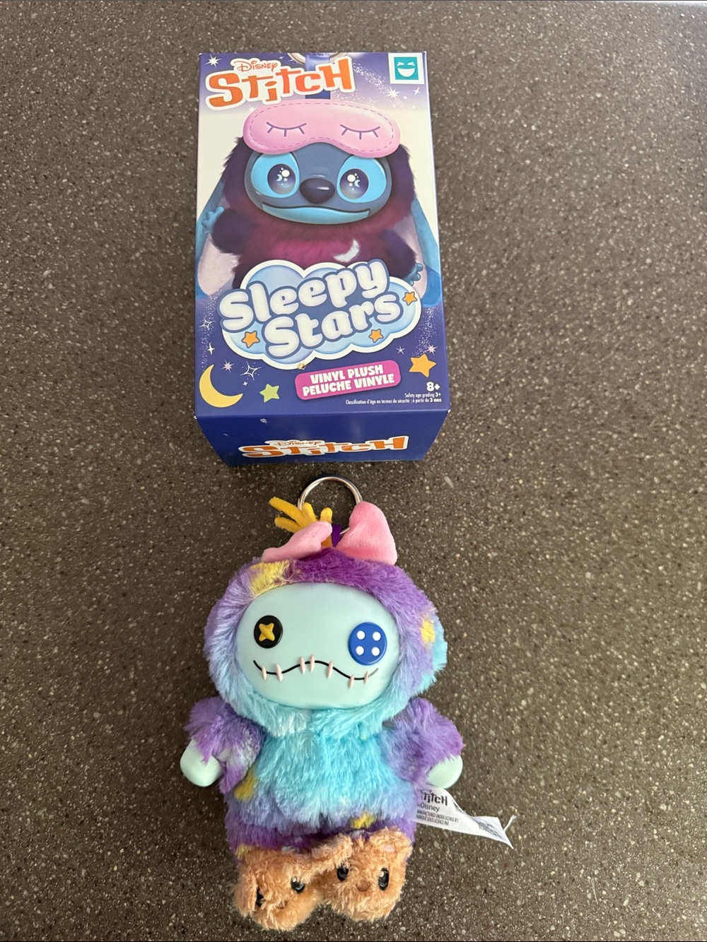 Disney Stitch Sleepy Stars Plush Keychain - Purple & Blue- Never used but opened